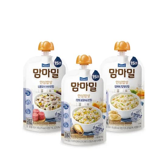 매일유업 맘마밀 안심반찬 15개월 혼합 140g 소불고기 4개 외 2종 10개