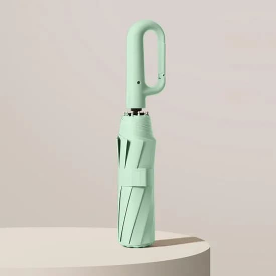 카리비너 3단 자동우산, 민트, 1개