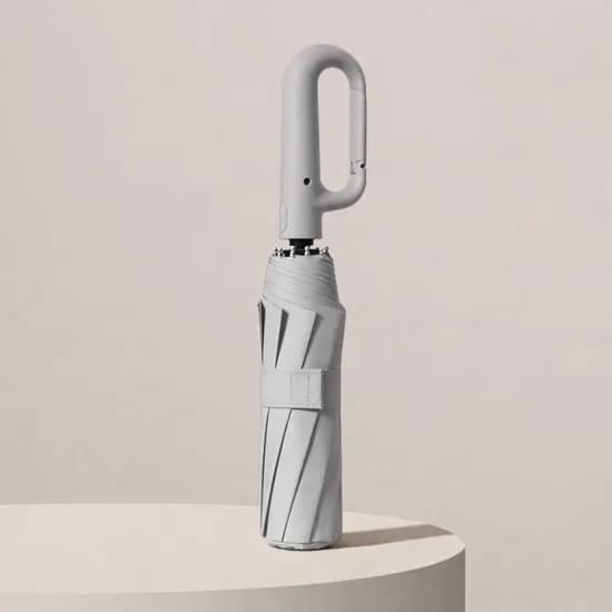 UV차단 버클형 원터치 3단 자동우산, 그레이, 1개