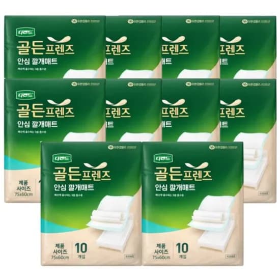 디펜드 골든프렌즈 안심 깔개매트 10개입 75x60 10팩
