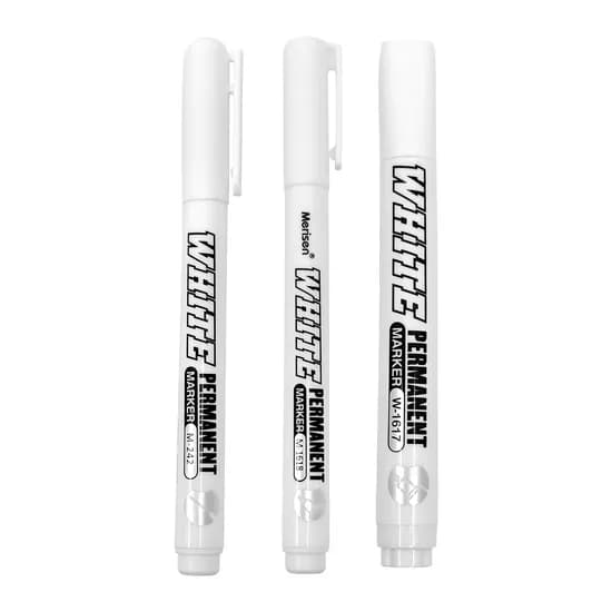 리드홈 3IN1 유성 화이트 마카펜, 화이트, 0.7mm/1mm/2.5mm, 12개, 1세트