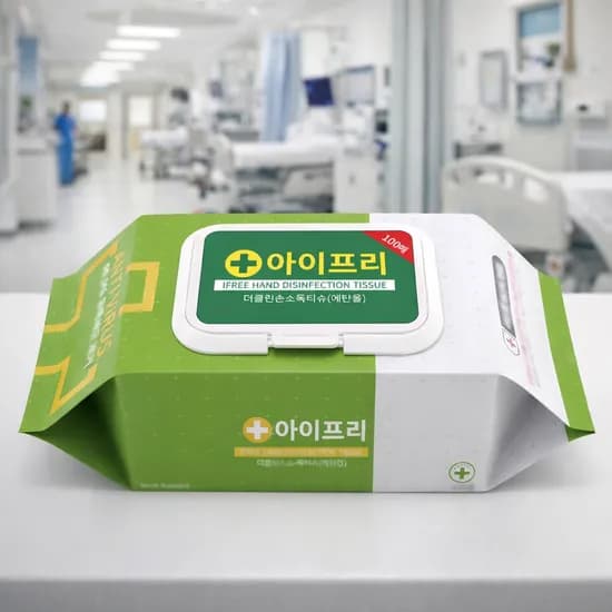 아이프리 살균 손소독티슈 항균 에탄올 물티슈 100매 5팩