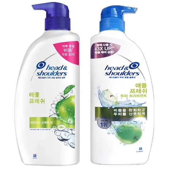 헤드앤숄더 비듬샴푸 애플프레쉬 외 트리트먼트 애플프레쉬 850ml 2개