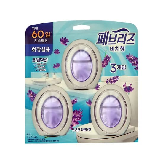 페브리즈 화장실용 비치형 라벤더향 3개입 6.3ml 1팩
