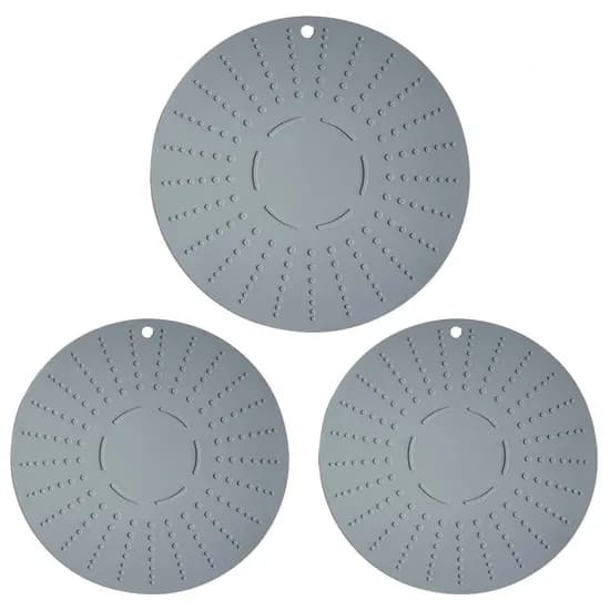 웰라이브 프리미엄 실리콘 인덕션 보호매트, 그레이 24cm 1개 + 그레이 20cm 2개, 3개