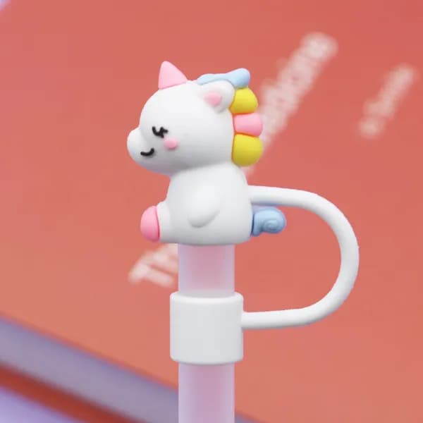 실리콘 빨대뚜껑 유니콘 1개