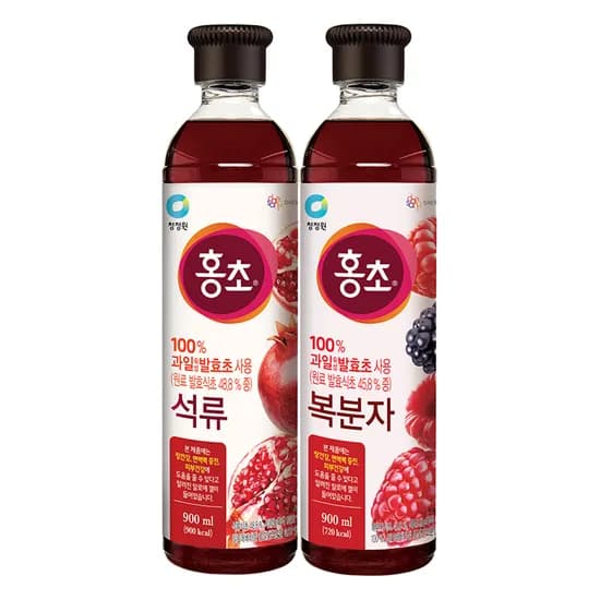 청정원 홍초 석류 900ml 1개 복분자 900ml 1개 2개