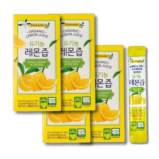 홀썸 유기농 레몬즙 20ml 15포 4박스