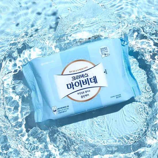 크리넥스 마이비데 클린케어 화장실용 물티슈, 리필형, 46매, 12팩