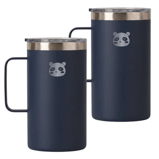 믿추 보온 보냉 머그텀블러, 네이비, 650ml, 2개