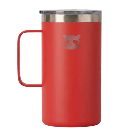 믿추 스테인리스 뚜껑 머그컵, 레드, 650ml, 1개