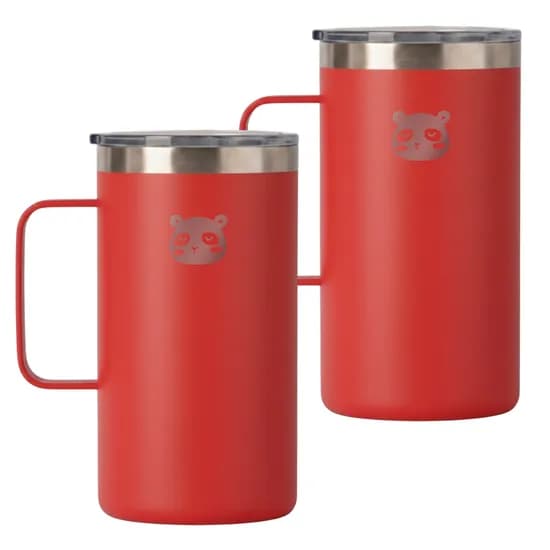 믿추 보온 보냉 머그텀블러, 레드, 650ml, 2개