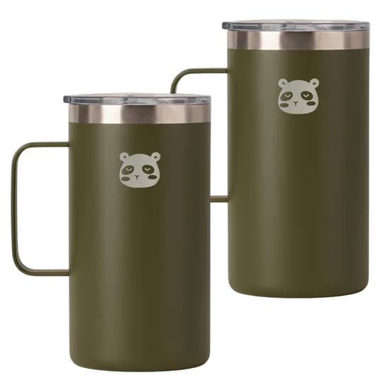 믿추 보온 보냉 머그텀블러, 카키, 650ml, 2개
