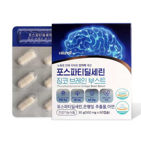 포스파티딜세린 징코 브레인 부스트 300mg 60캡슐 4개