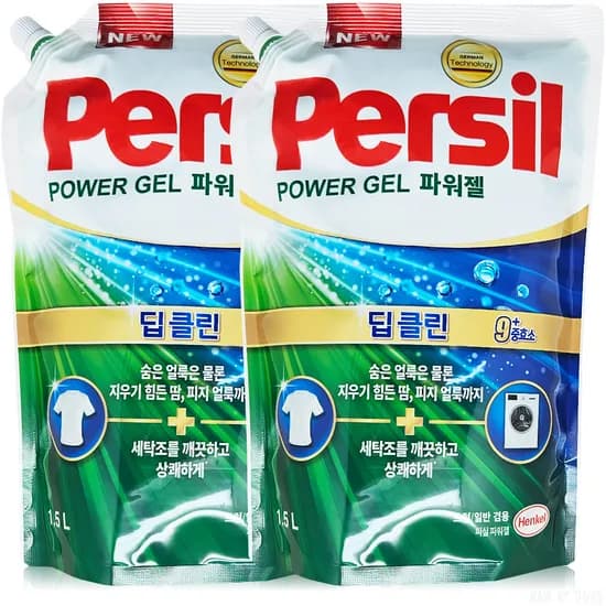 퍼실 파워젤 일반드럼 겸용 리필, 1.5L, 2개
