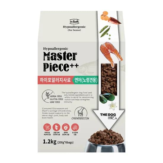 더독 닥터소프트 명작 하이퍼알러지 강아지사료 노견용, 연어, 1.2kg, 1개