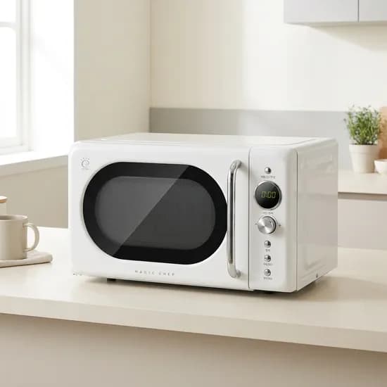 매직쉐프 레트로 무회전 플랫타입 전자레인지 MMW-GRT20W 20L 화이트 1개