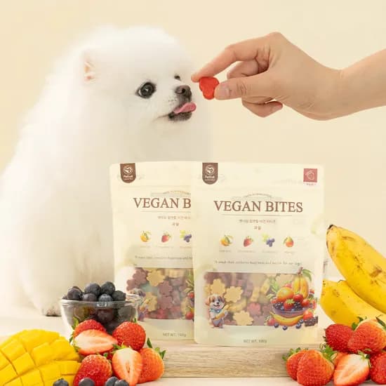 펫테일 럽앤힐 비건 바이츠 강아지 저알러지 수제간식, 과일믹스, 100g, 1개