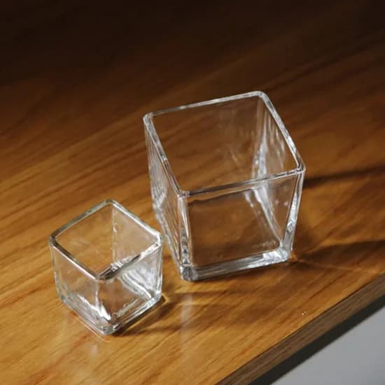 펫플랜트 투명 사각 유리 화병, 소, 5~8cm