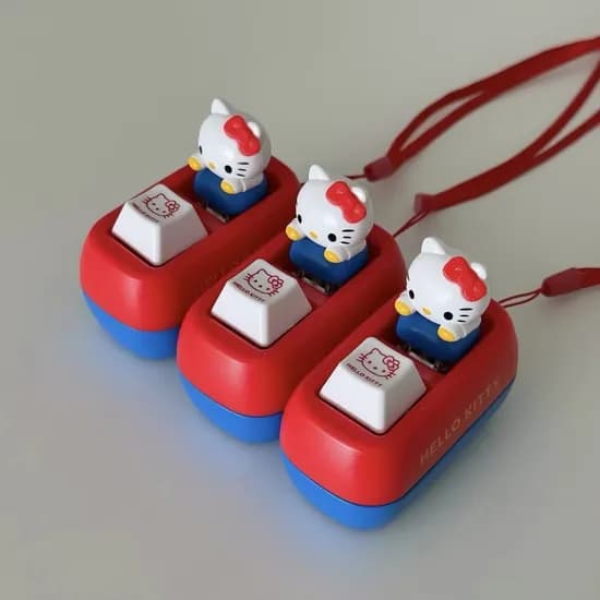 헬로키티 LED 키캡 키링, 헬로키티 레드, 1개