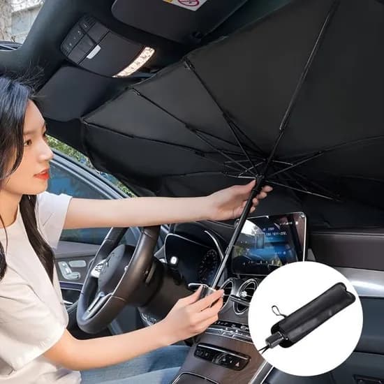차량용 티타늄 우산형 햇빛가리개 대형 블랙 1개