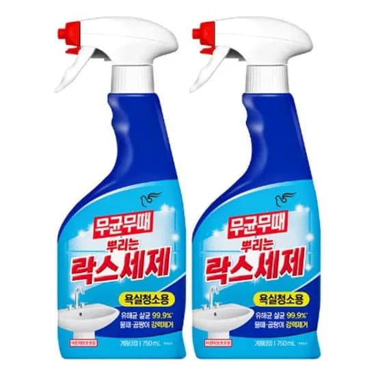 피죤 무균무때 뿌리는 락스세제 욕실청소용 750ml 2개