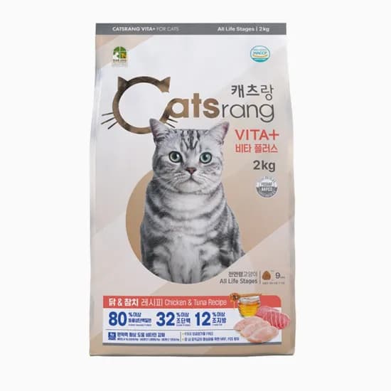 캐츠랑 비타플러스 사료 닭고기와참치, 2kg, 1개, 닭+참치
