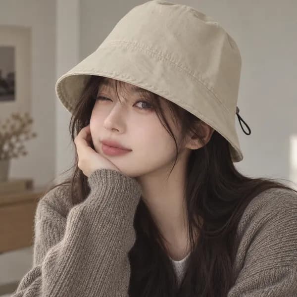 윈디햇 데일리 심플 코튼 벙거지모자 블랙/베이지