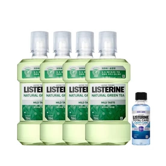 리스테린 그린티 마일드 구강청결제 750ml 4개