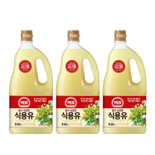 해표 콩기름 1.8L 3개 19,001원