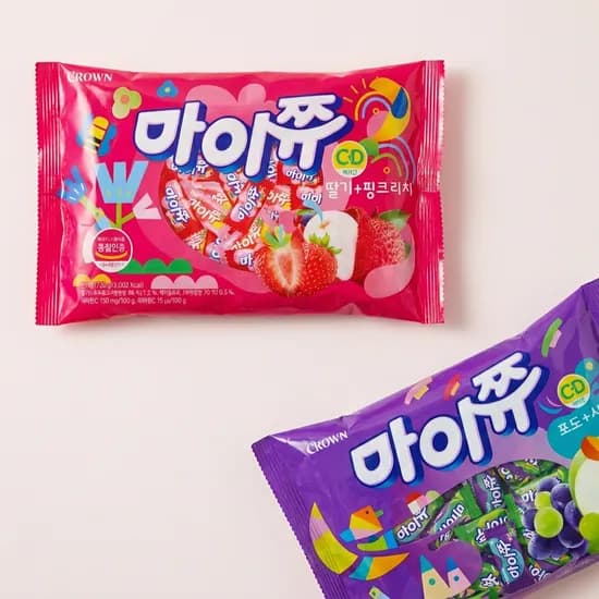 크라운 마이쮸 대용량 혼합 딸기 핑크리치 사과 포도 1,440g 2봉