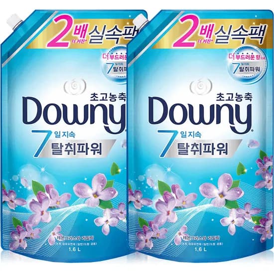 다우니 고농축 섬유유연제 레몬그라스와 라일락 1.6L 2개