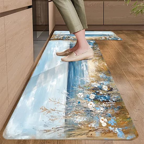 바다풍경 규조토 발매트, 블루데이지, 60x40cm 1개 + 120x40cm 1개, 2개