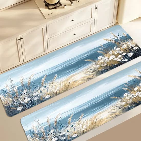 바다풍경 규조토 발매트, 화이트데이지, 120x40cm, 2개