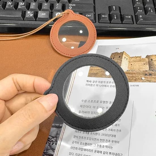 모나코올리브 휴대용 돋보기 팬던트 목걸이, 브라운, 1개