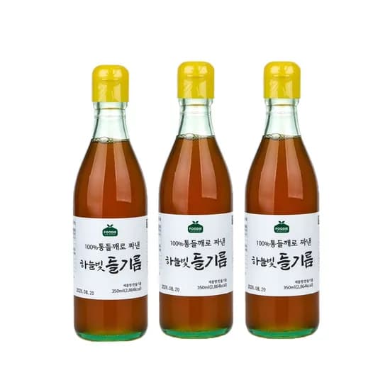푸디헤븐 하늘빛 들기름 350ml 3병