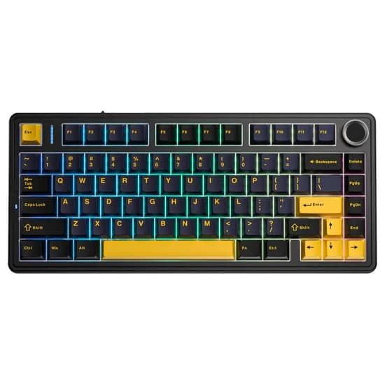 AULA 독거미 F75 키보드, 블랙, 회목축 V3