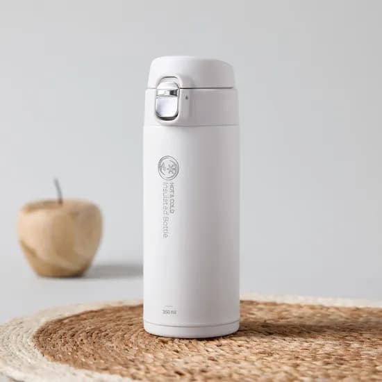 리벤스 원터치 보온보냉 스텐 텀블러, 화이트, 350ml, 1개
