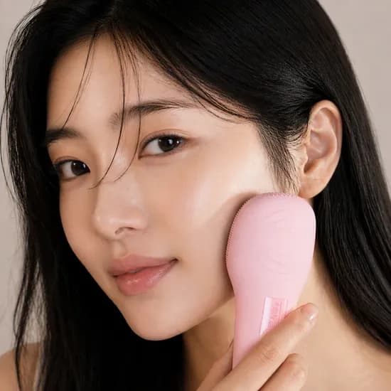 밀레스 온열 진동클렌저 실리콘 브러쉬 이중세안 피지제거 모공클렌저 UK103, 핑크