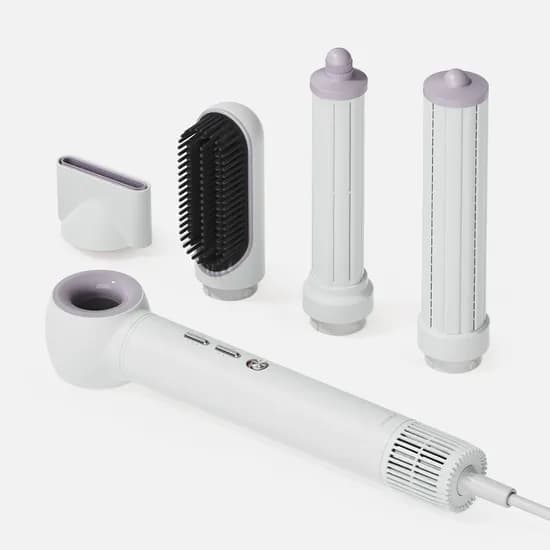 무아스 2WAY 에어롤 프로 5in1 헤어 스타일러 드라이기, MHDS3R, 전용 파우치 포함, 라벤더 그레이, 1개