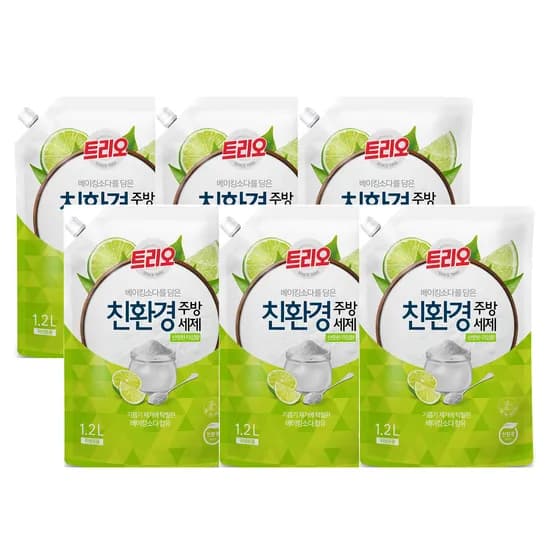 트리오 베이킹소다 주방세제 라임향 1.2L 6개