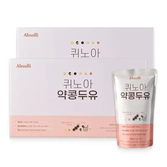 앱솔리 퀴노아 약콩 두유 저당 190ml 40개