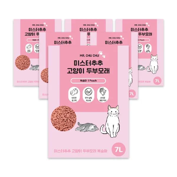 미스터추추 고양이 두부모래 복숭아향 7L 6개