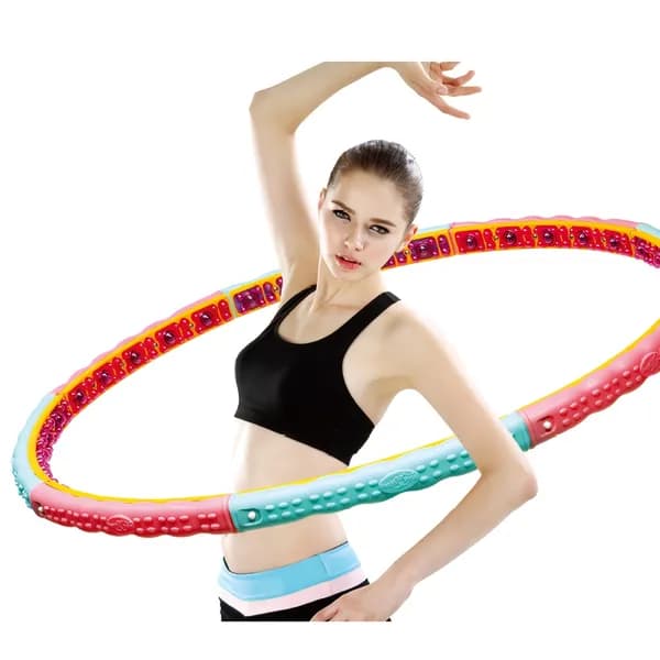 헬스원 지압 바디 헬스 훌라후프 블루+핑크 2.1kg