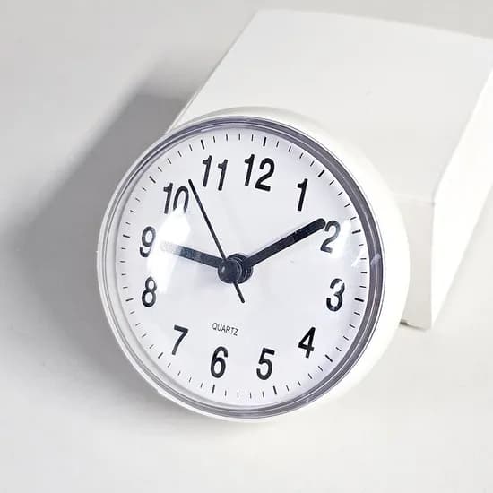 쿼츠 원형 흡착 방수시계 핑크 7x7cm 1개