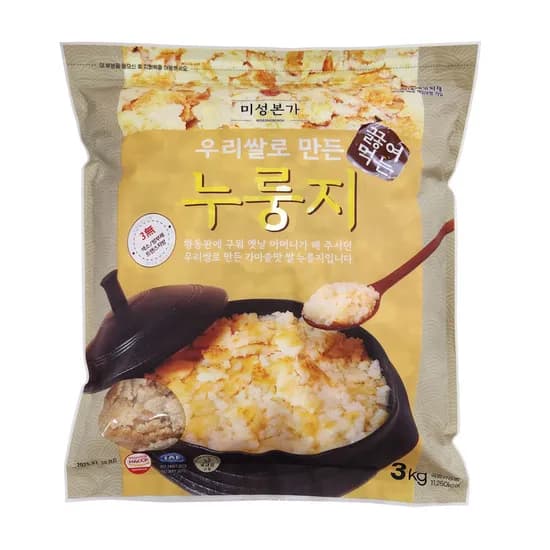 미성본가 우리쌀로 만든 끓여먹는 누룽지 3kg 1개