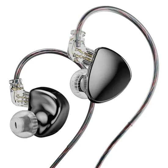 TRN MT5 HIFI 인이어 유선 이어폰, 블랙, 1개