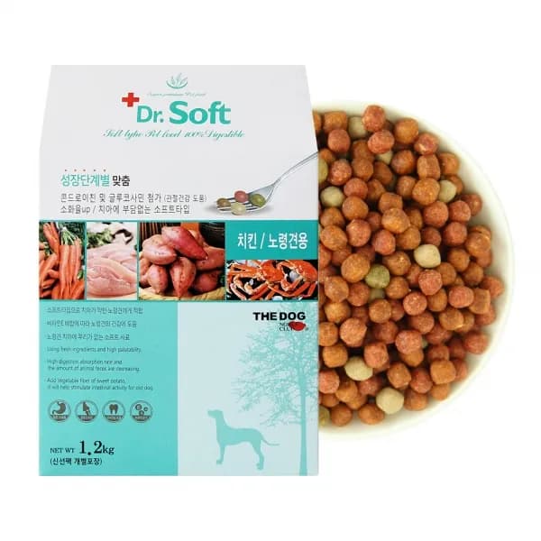 닥터소프트 치킨 노령견용 소프트사료 1.2kg 1개