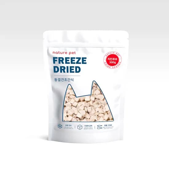 네이처펫 강아지 고양이 동결건조 치킨트릿, 닭고기, 300g, 1개