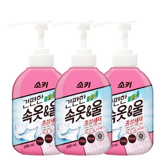 무궁화 소키 간편한 속옷&울 중성세제 500ml 3개